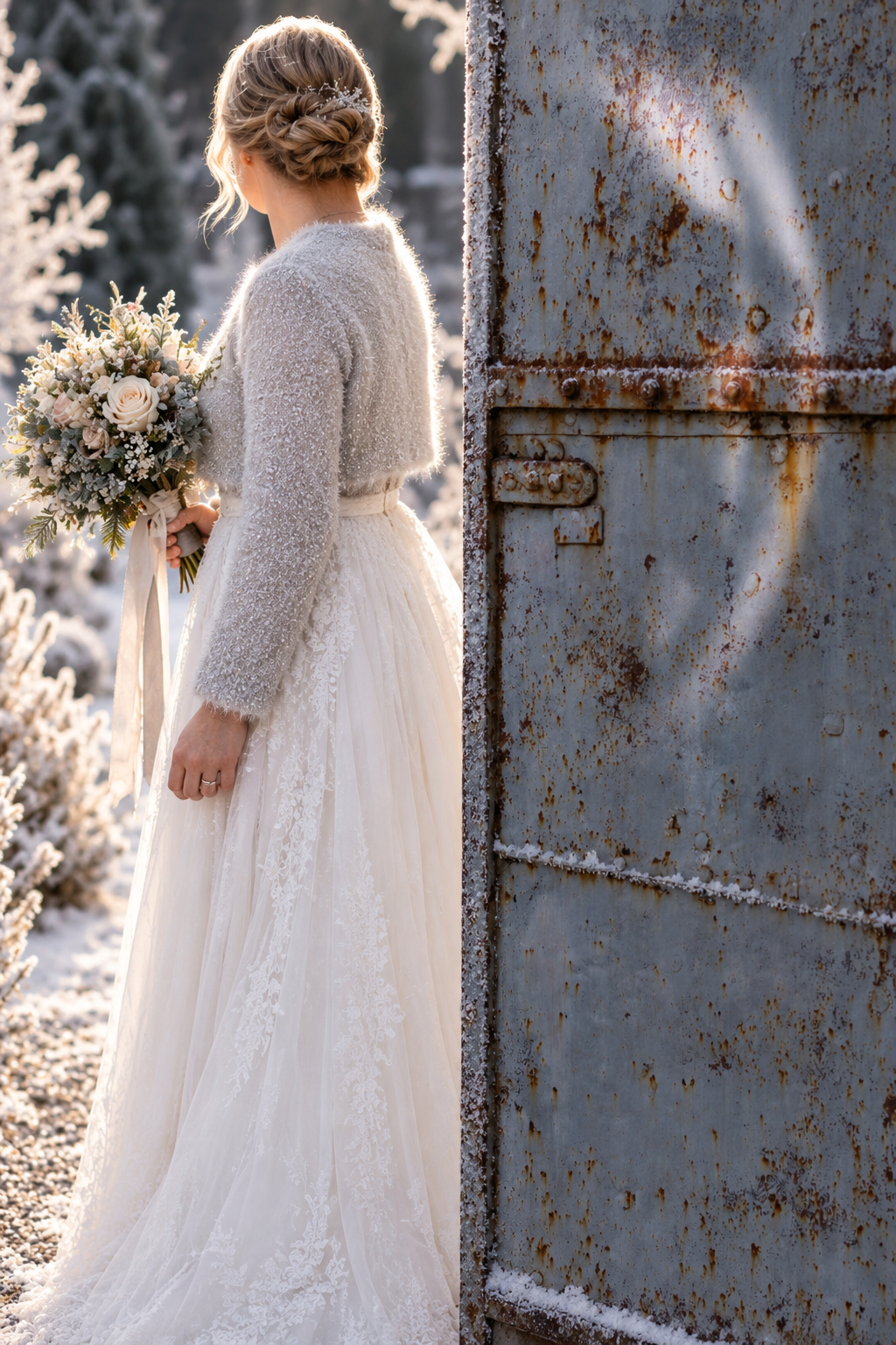 Winterbraut Shooting in der Zypressenalle Polz Garten HG